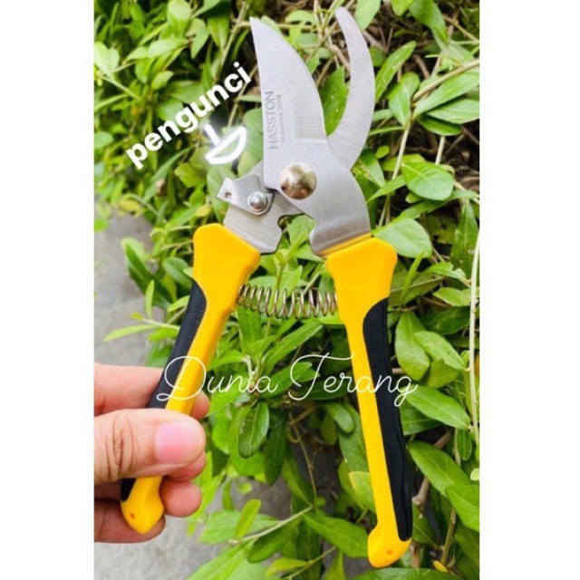 Gunting Dahan HASSTON PROHEX 1353-005 GgHitamKuning Stainless - Gt Ranting Tanaman Pruning Shears