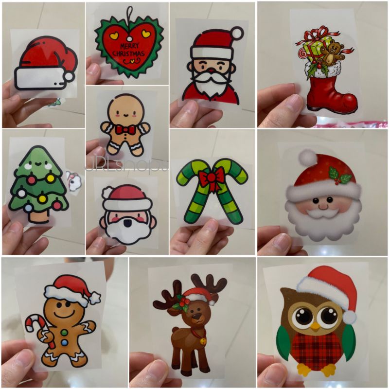 

STICKER EMBLEM SABLON GOSOK TEMPEL DTF KARAKTER CHRISTMAS NATAL KUALITAS PREMIUM BOLEH SATUAN