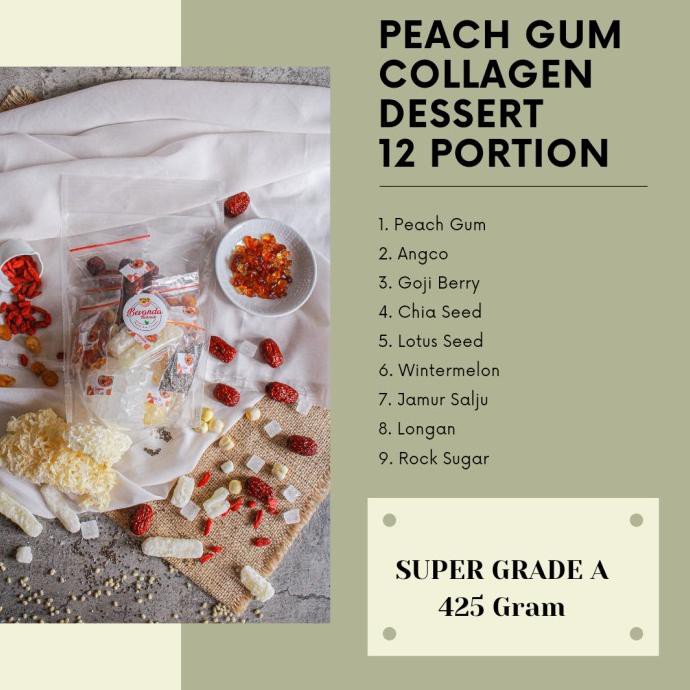 

PAKET 9 BAHAN PEACH GUM DESSERT SUPER GRADE A