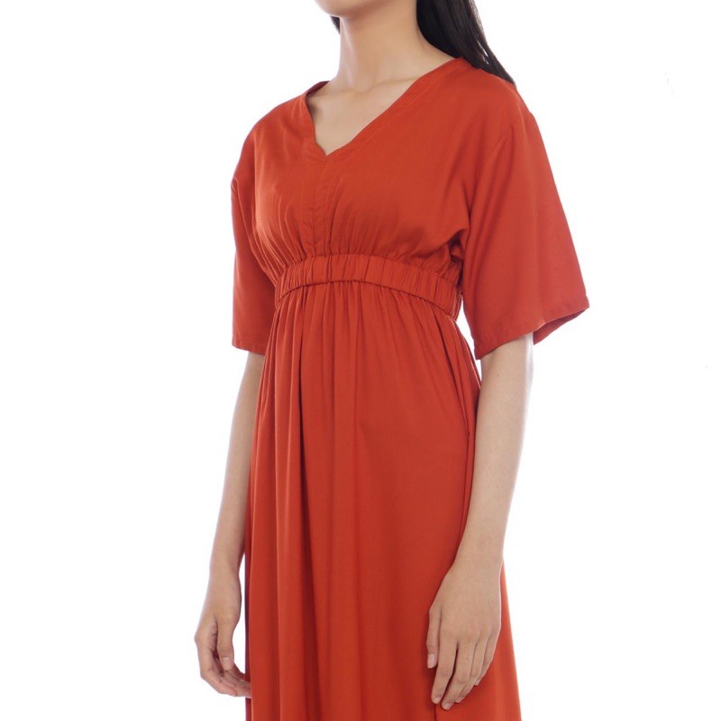 Dress Ruffle Daster Babydoll Panjang Lengan Baju Bali Pakaian Tidur Bali Maxi Dress Baju Wanita