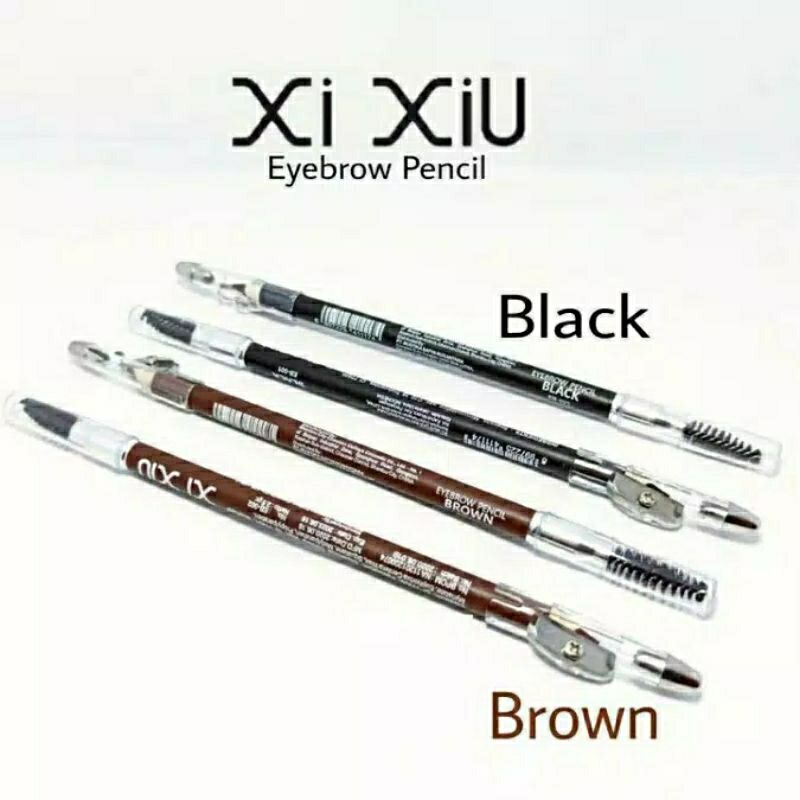 Xi Xiu Eyebrow Pencil Black &amp; Brown BPOM | XIXIU pensil alis 2 in 1 Eye Brow