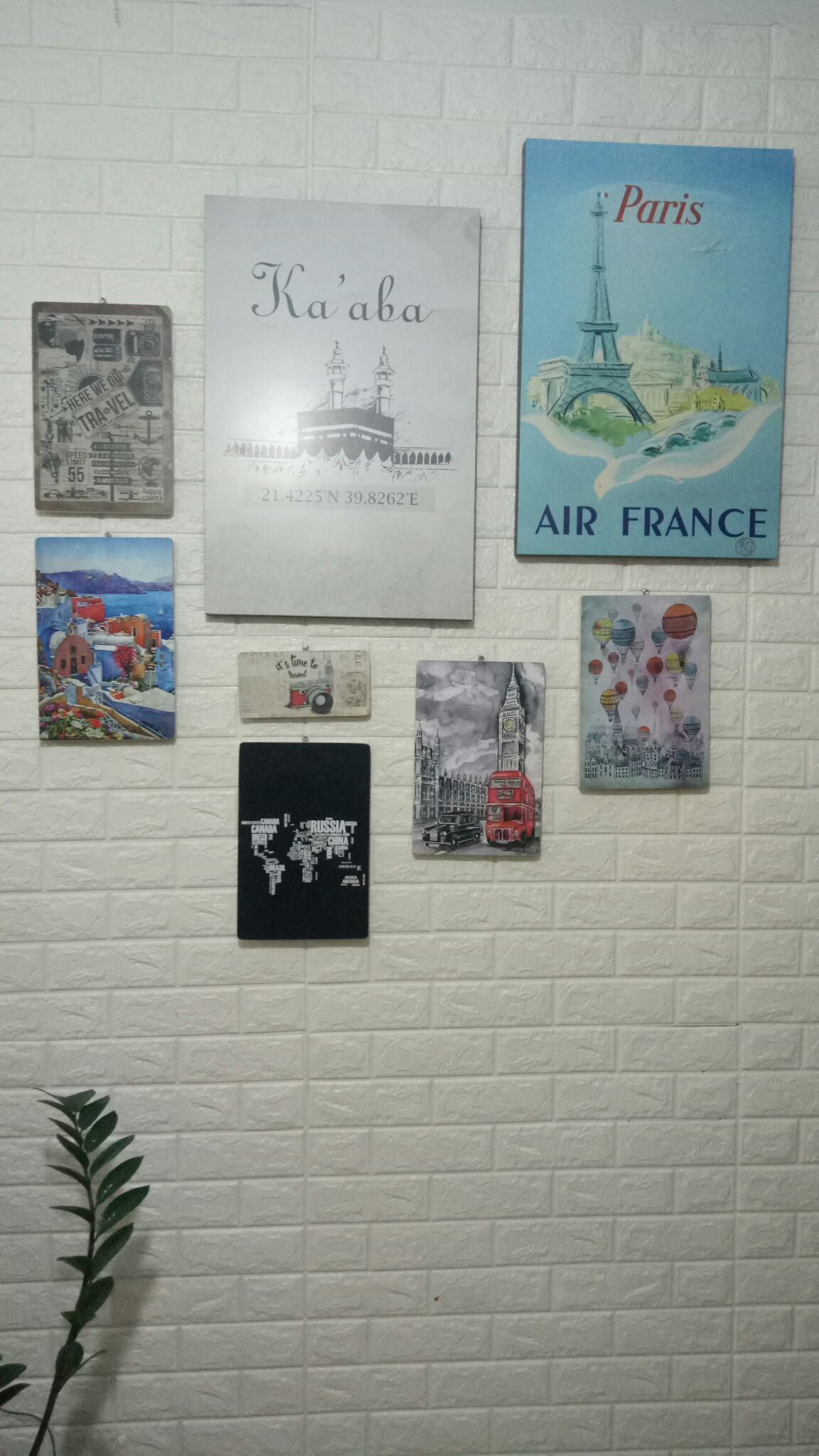 Dekorasi Dinding/poster Kayu / Ukuran Kecil 10x20cm / Time To Trevel