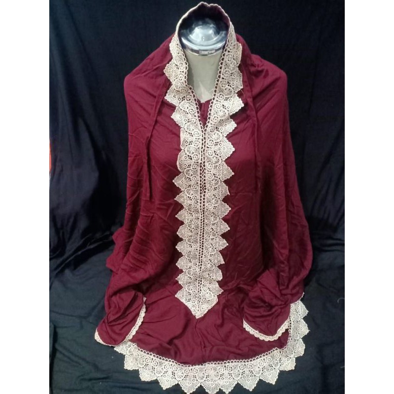 Syahrini: mukena rayon terusan dewasa