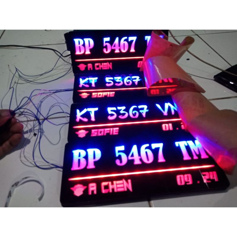 plat nomor led akrilik ( satu )