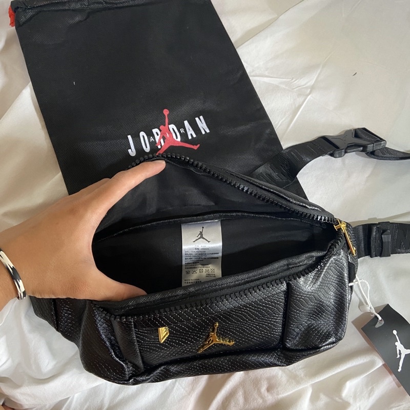 Waistbag jordan Regal Crossbody / Leather snake Black gold Free Dustbag