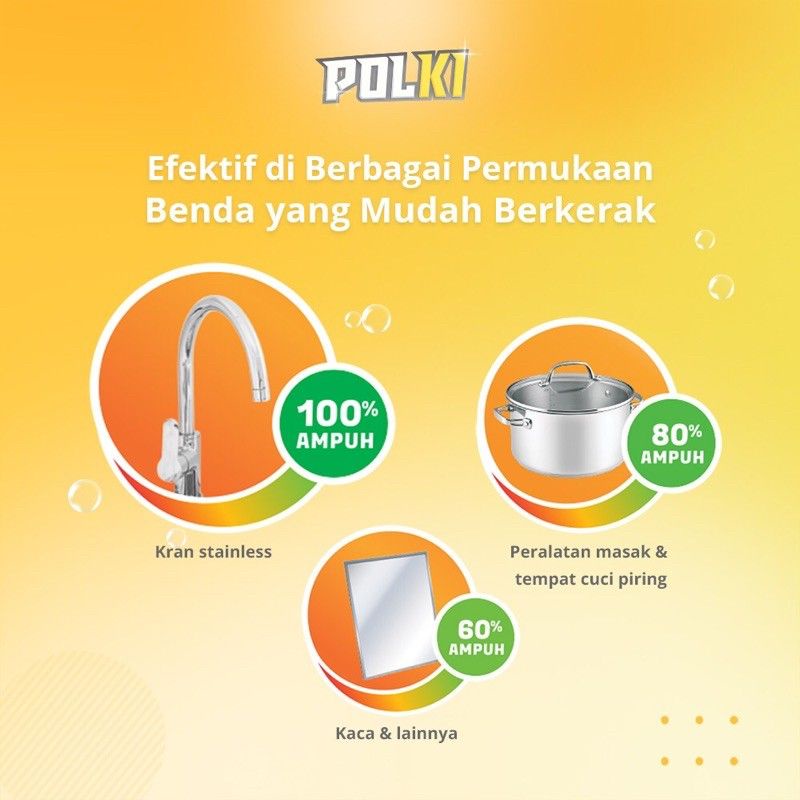 POLKI Pembersih Kerak Serbaguna / Kaca / Panci Stainless Steel / 100ml