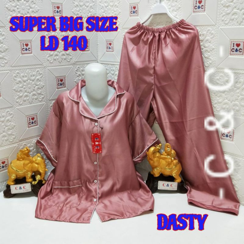 Up2Trend Shop - Baju Tidur Piyama Super Duper Jumbo Big Size CP 5XL Dan CP 7XL SATIN VELVET LD 140cm