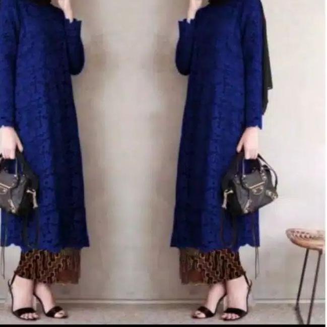 ➶ (REAL PICK) ATASAN KEBAYA BROKAT LONG TUNIK / KEBAYA BROKAT BESSELER ►