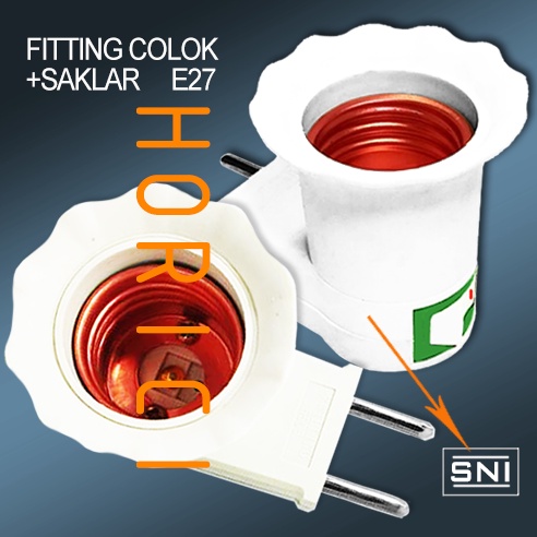 Fitting colok dan saklar putih/fitting E27/Fitting saklar