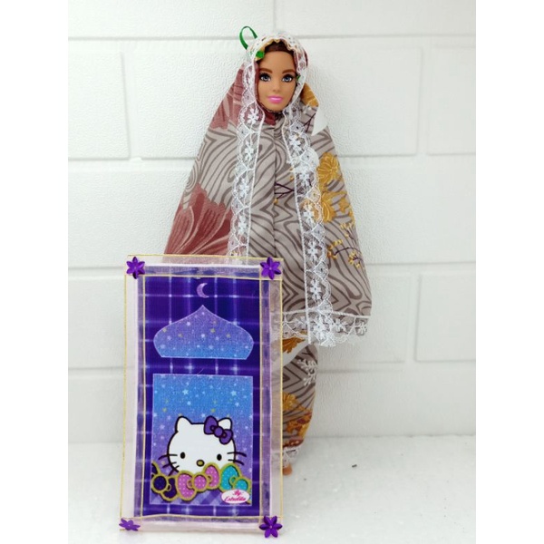 Mukena + sajadah boneka barbi