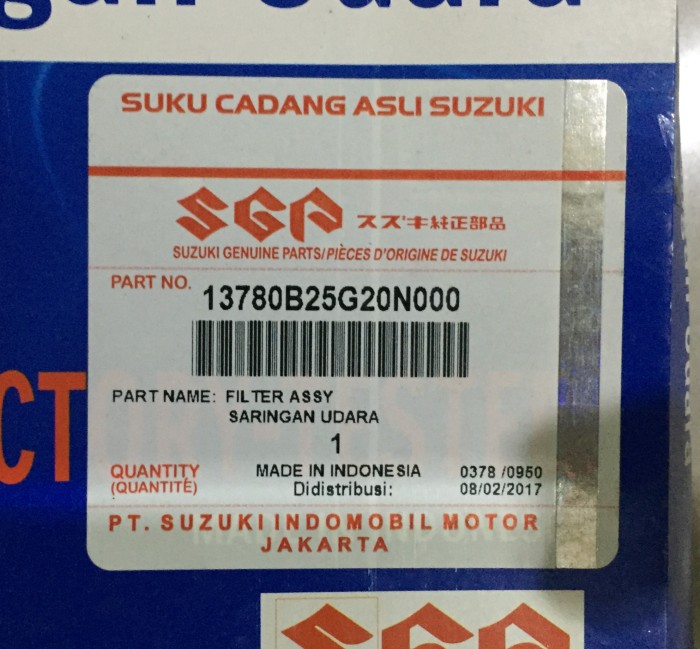 Filter / Saringan udara Satria F150 (ASLI Suzuki)