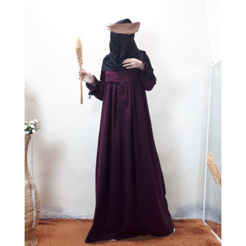 MARWA DRESS TAWNY MAROON SOFT LEXUS BY SULTAN