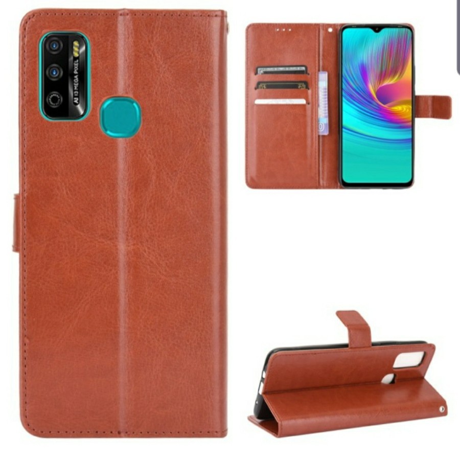 INFINIX ZERO 8/INFINIX HOT 9 PLAY CASE FLIP LEATHER BOOK SOFTCASE STANDING SILIKON HITAM MATTE CASING COVER