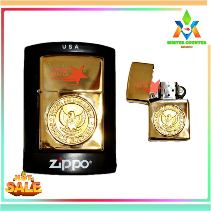 Korek Api Model Zippo 2 Denting Istana Kepresidenan Republik Indonesia - Souvenir Kenegaraan - Hadia