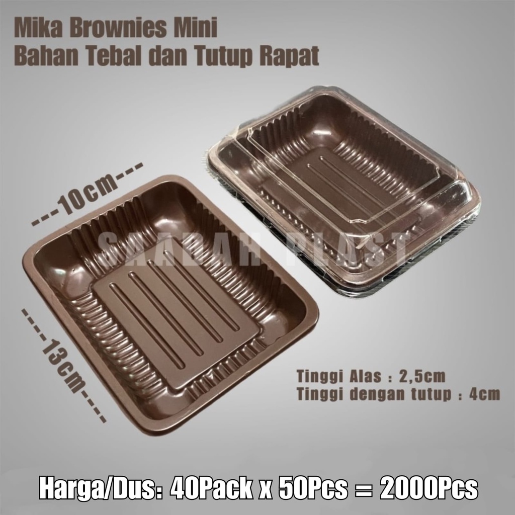 Mika Brownies Mini Kecil / Tray Kotak Puding Bronis Kue Tart Per Dus - Isi 2000Pcs