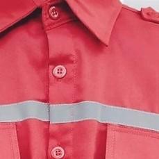 ♫ Wearpack Safety Baju Safety Baju ATX Bordir K3 dan Bendera Indonesia - Merah, M ➺