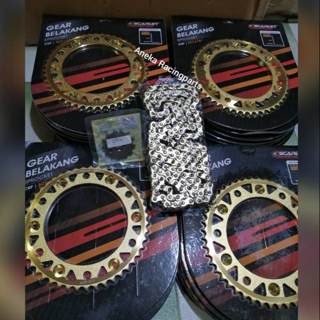 Gir set crf supermoto scarlet racing gold rantai expedition gold 45 samapi 50 / gear set crf