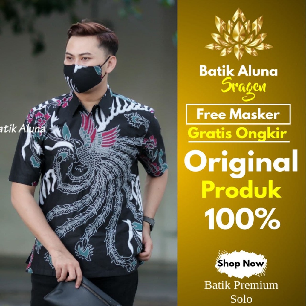 Aluna Batik Keris Pria Lengan Pendek Premium Casual Solo Motif Modern Lapis Furing Original PD023