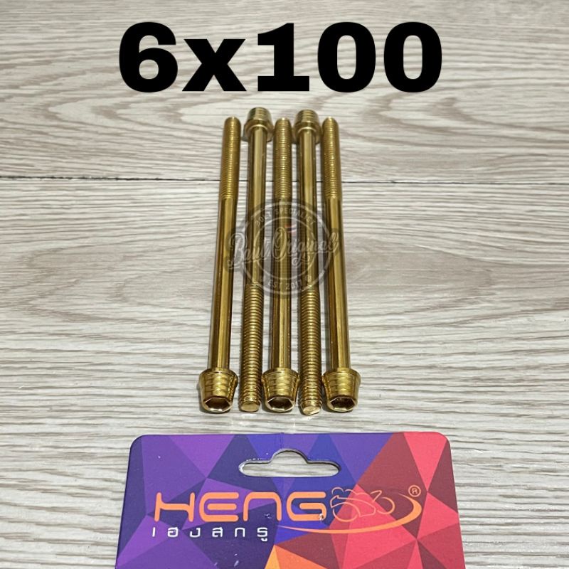 baut probolt kerucut gold 6x100 drat 10 panjang 10 cm original heng