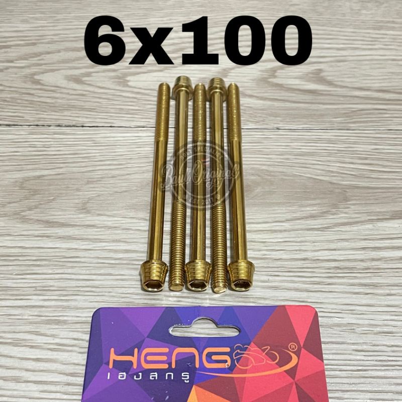 baut probolt kerucut gold 6x100 drat 10 panjang 10 cm original heng