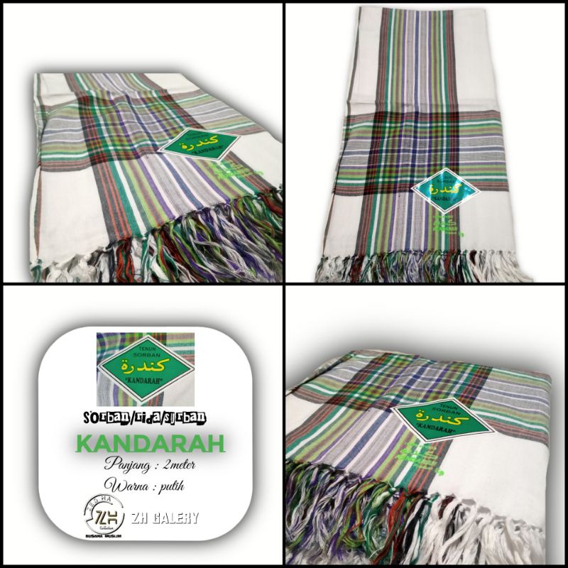 sorban laki laki/sorban/sorban kandarah putih 2meter/rida kandarah/sorban bhs original/sorban kashmi