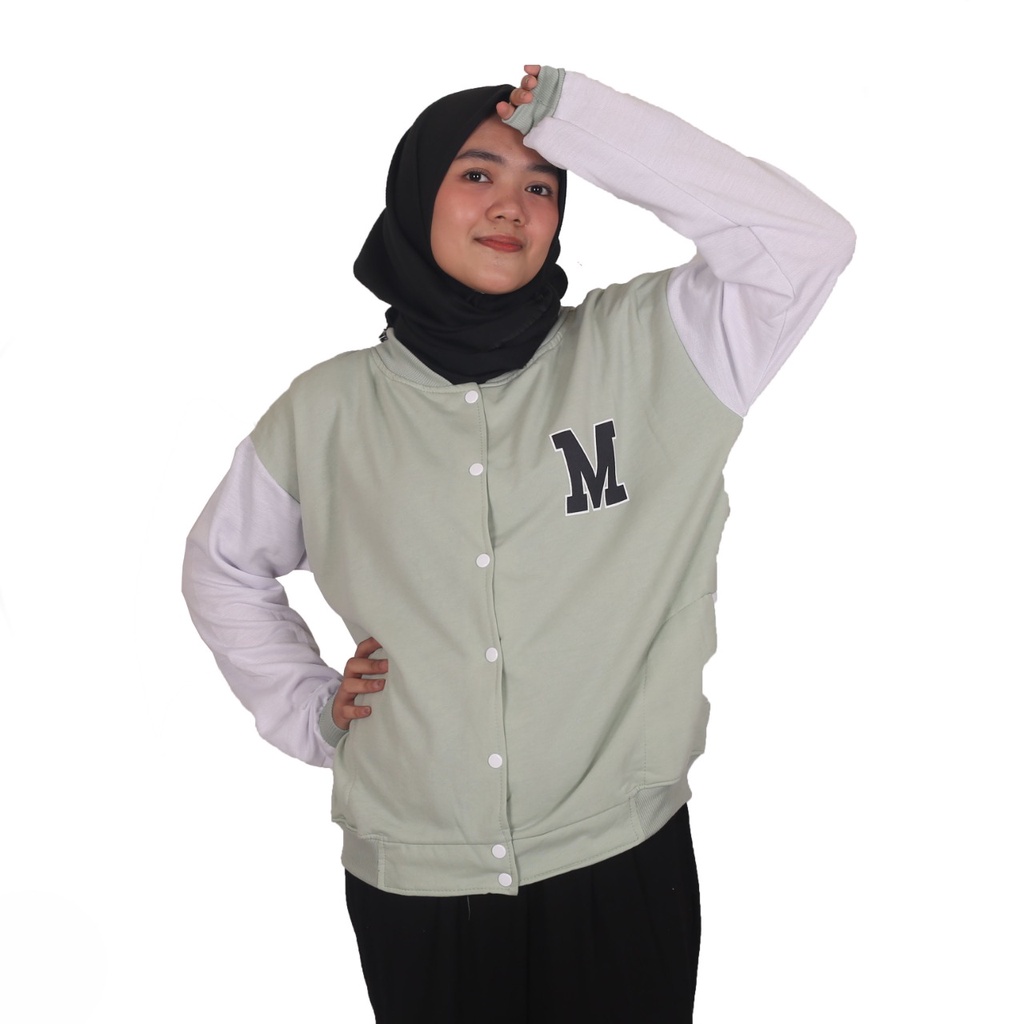 M Baseball Jaket - Jaket Baseball Unisex