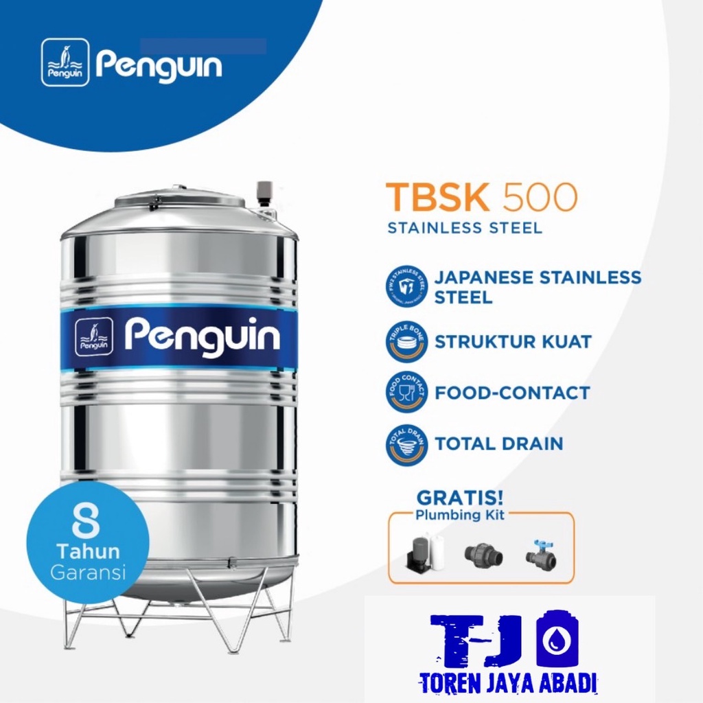 Tandon / Toren / Tangki Air Stainless Penguin TBSK 500 - 500 Liter