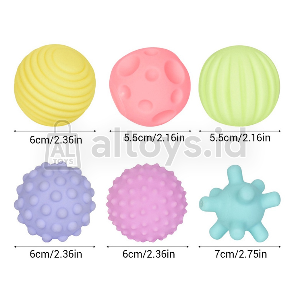 Mainan Baby Rattle Set Isi 6pcs Aneka Bentuk Bola Mainan Saat Mandi Cit Sensorik / Motorik Anak SS1571