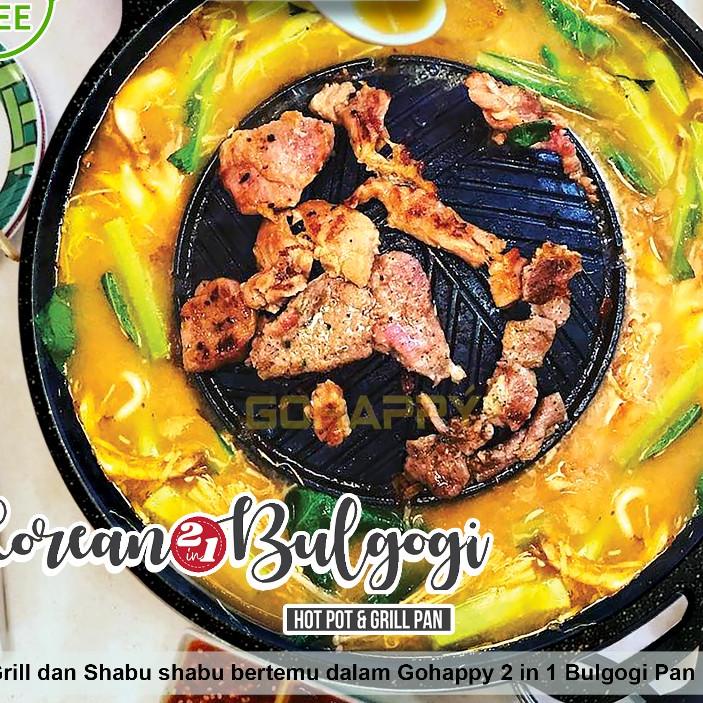 Update Halo2 in 1 Panci Shabu shabu bulgogi grill pan GHK39 KOREAN Mookata Pemanggang - pot Alat Pan