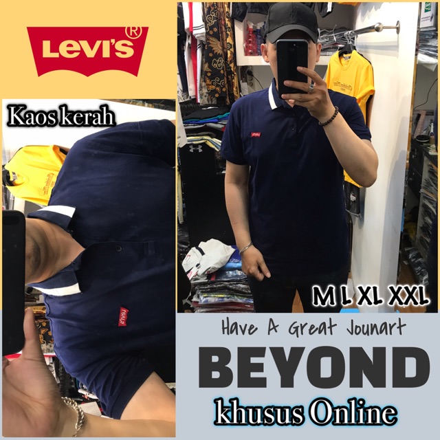 Kaos Kerah Levis Lengan Pendek import Ada 4 warna Uk M L XL XXL