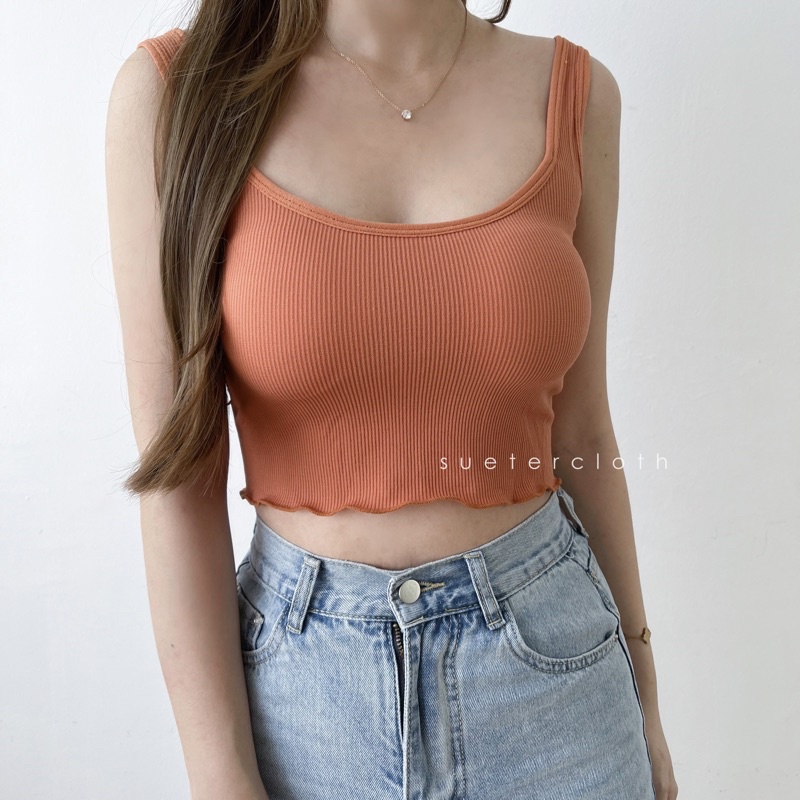 SUETERCLOTH - Alba Rib Knit Tank/ Tanktop Wanita/ Crop Top Wanita