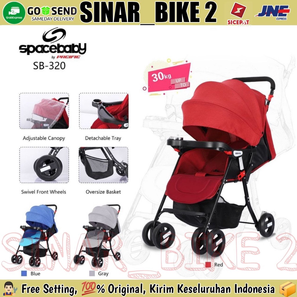 Baby Stroller SPACEBABY SB 320 Kereta Dorong Anak Bayi Ada Tudung Anti Nyamuk