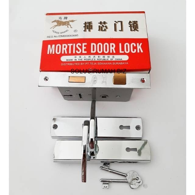 Kunci Pintu Set Merek Kuda besar Mortise Door Lock Horse Brand selot