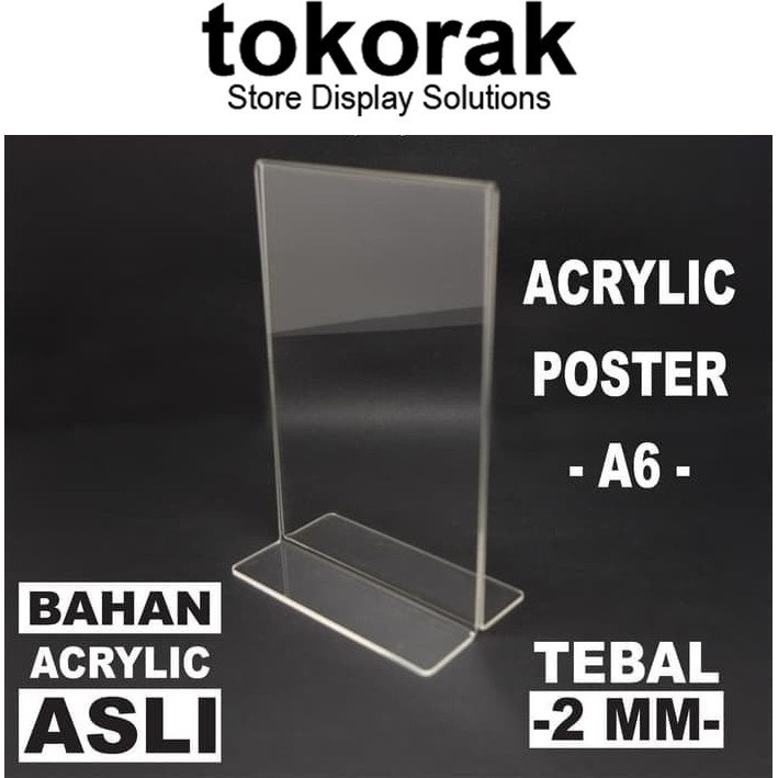 ACRYLIC POSTER A6 - AKRILIK - TENT CARD - MENU BROSUR - DISPLAY HOLDER