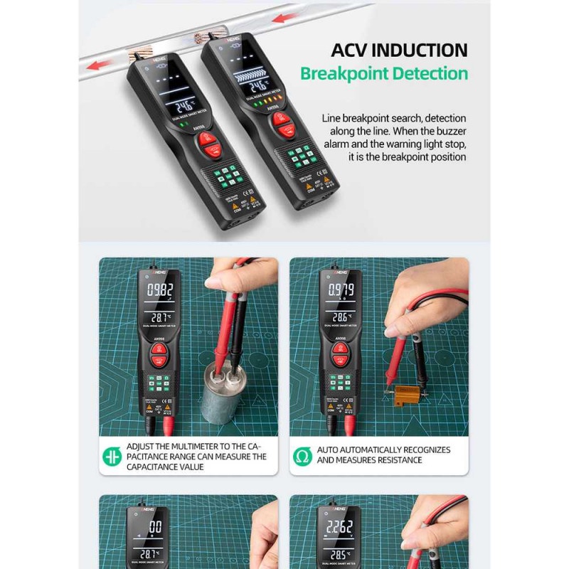 Slim Multimeter Multitester Digital Voltage Tester Pengukur Arus AN9