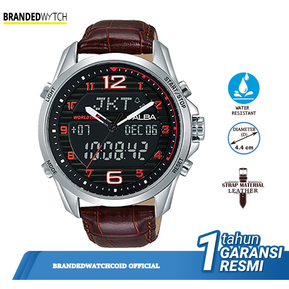 Jam Tangan Pria Alba Chronograph AZ4033X1 Digital Analog Brown ORIGINAL/Jam Alba Pria AZ4033