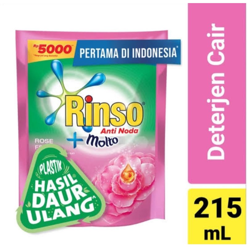 Rinso Molto Deterjen cair 215ML Rose Fresh / Parfume Essence