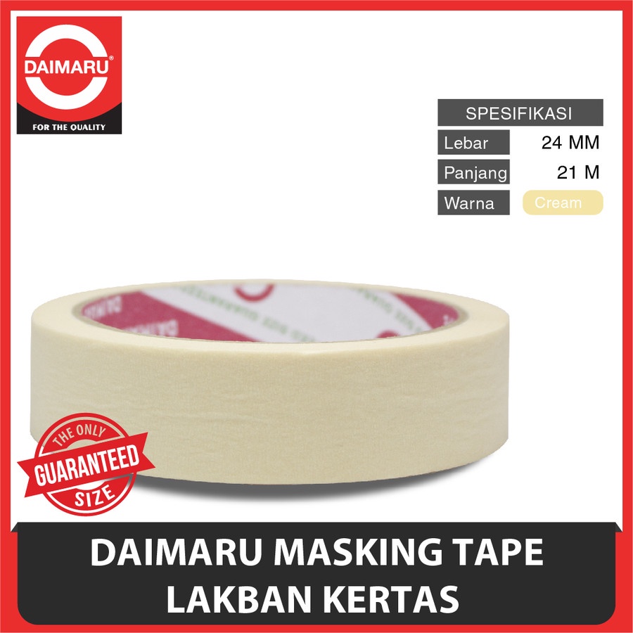 

Lakban Kertas / Masking Tape Daimaru - 1 inch ( 24 mm x 21 M )