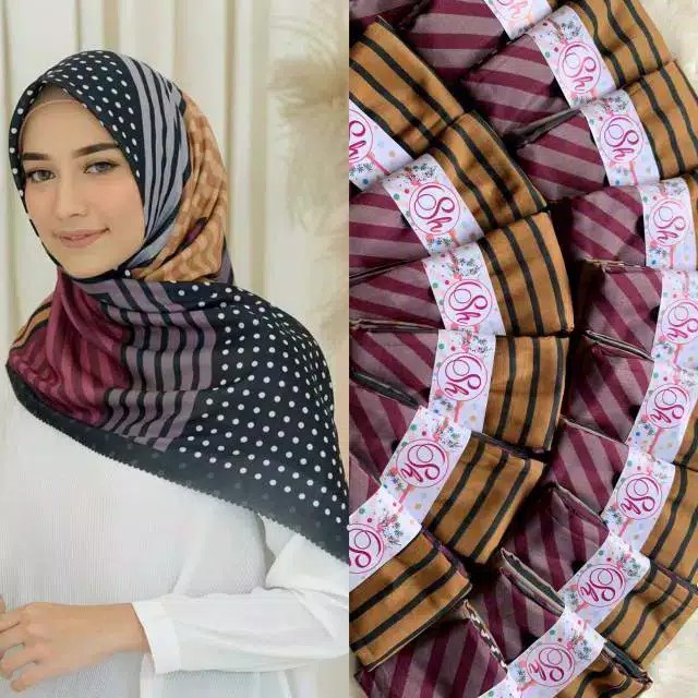 HIJAB DENAY KW_HIJAB SEGI EMPAT MOTIF_JILBAB SEGI EMPAT MURAH