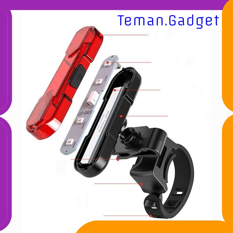 TG-IB614 ROBESBON LAMPU BELAKANG SEPEDA USB RECHARGE TAIL LIGHT - AS1010