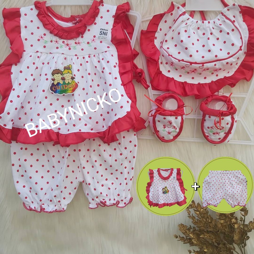 Baju Setelan Charlotte set dress lucu topi sepatu  fashion anak bayi newborn cewek Terlaris Baru Lahir
