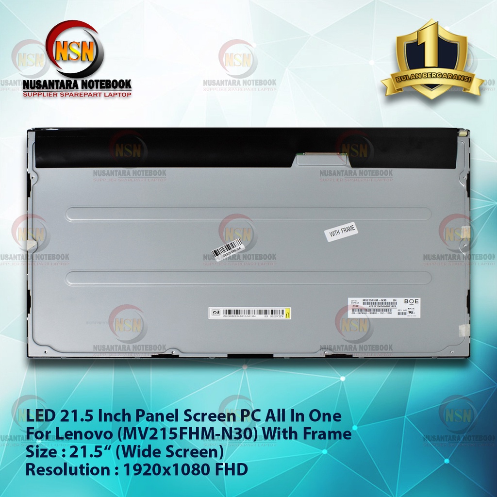 LED 21.5 Inch Panel Screen PC All In One For Lenovo (MV215FHM-N30) With Frame FHD