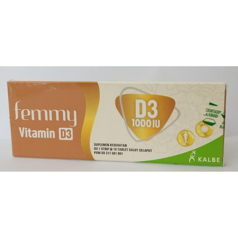 Femmy Vitamin D3 1000IU 1 strip isi 10 kaplet