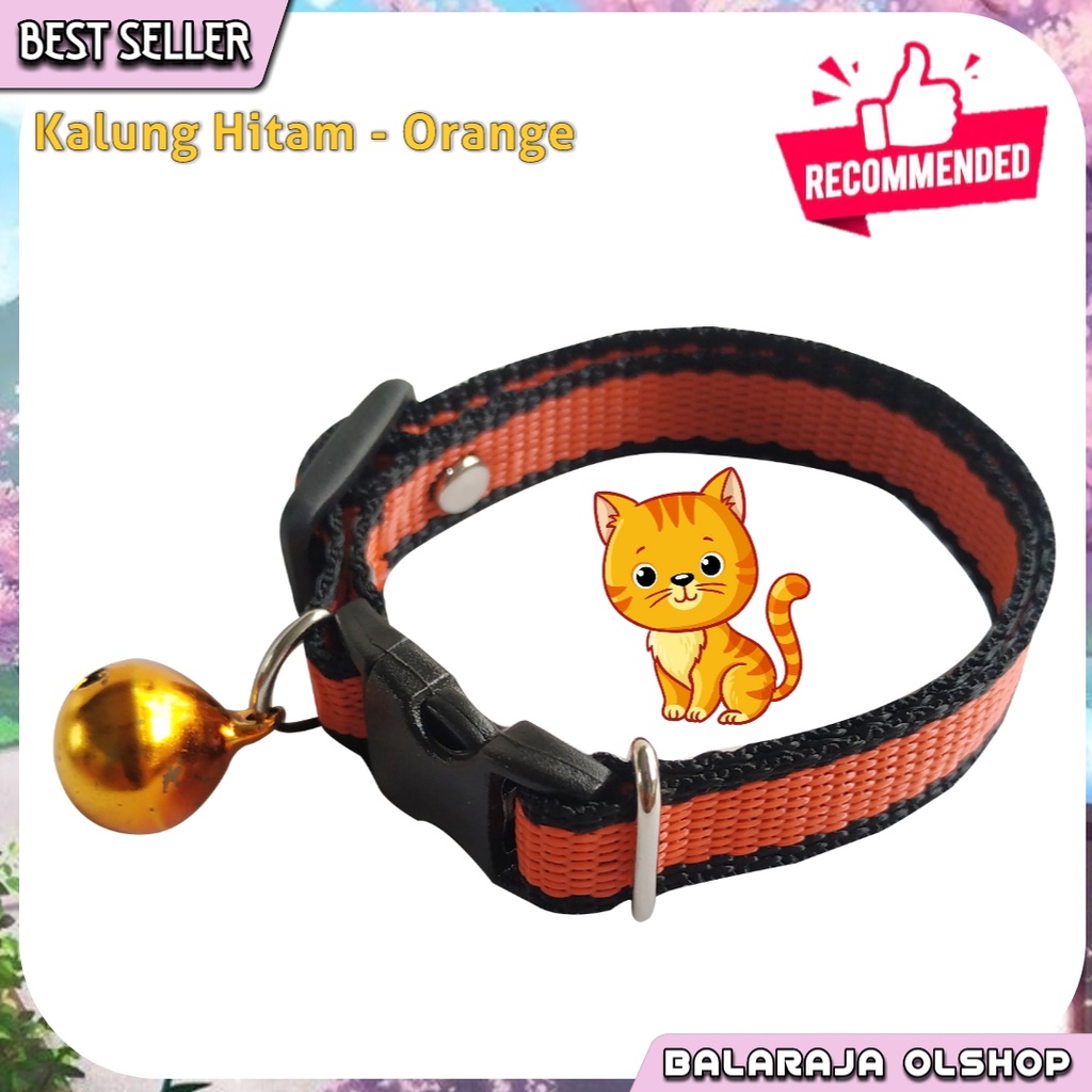 Kalung Kucing Kelinci Musang Anjing Lonceng Motif Garis