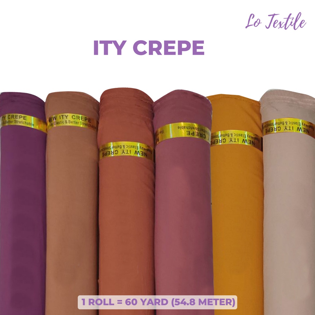 Kain ITY Crepe 1 Roll 60 Yard - Bahan Gamis Lembut Jatoh