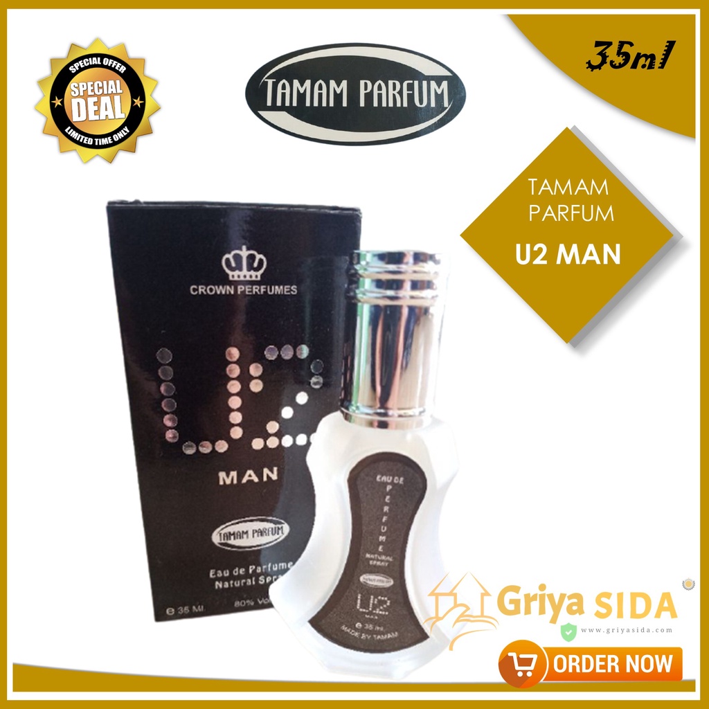 Parfum U2 man Spray 35ml TAMAM original minyak wangi silver mirip al rehab spray PROMO!!