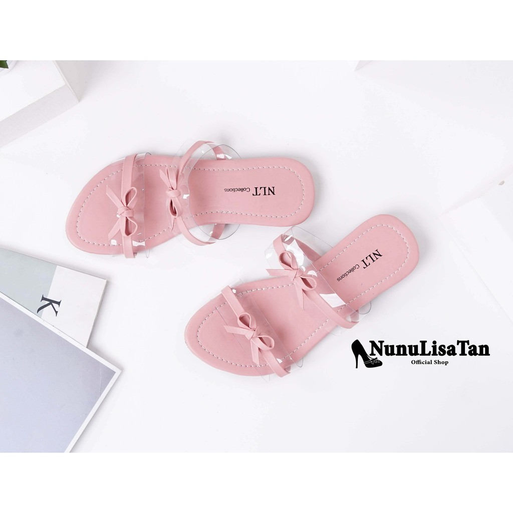 NunuLisaTan CINDERELLA - Terbaru Sandal Sendal Teplek Murah Hitam mocca pink