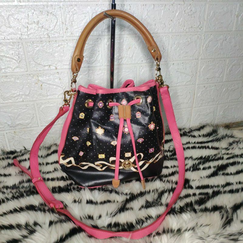 tas serut Sonovi hitam pink