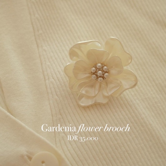 Ark.co - Flower Brooch ( Chanterele ; Gardenia ; Lotus ; Hyacinth) bros bunga hijab fashion wanita