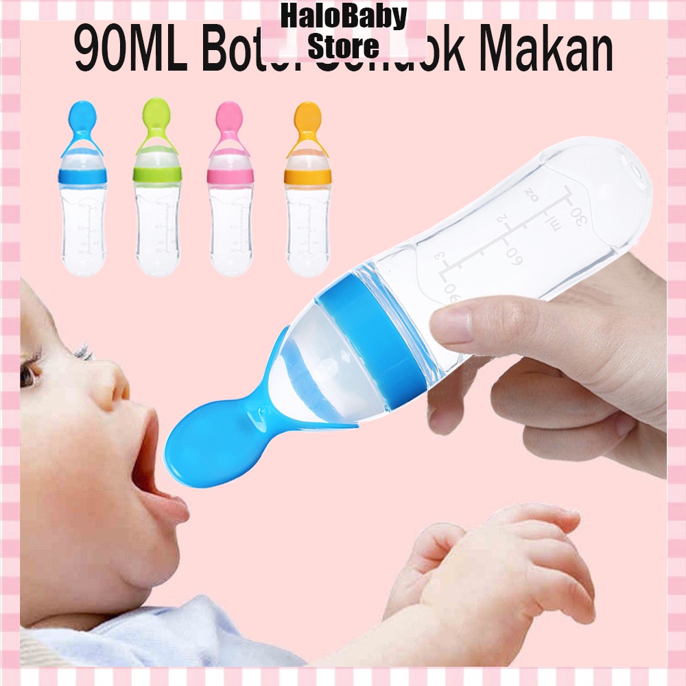 Halobaby 90 Ml Botol Sendok Makan Bayi / Baby Feeder Bpa Free